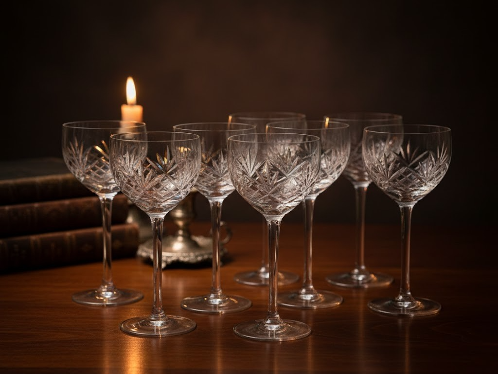 Antiquität 8-teiliges Weingläser Set Gläser Vintage Sammlerstück